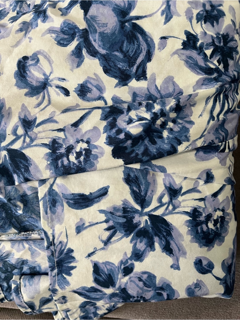 Abercrombie & Fitch White and Blue Floral Midi Dress L - Picture 6 of 7
